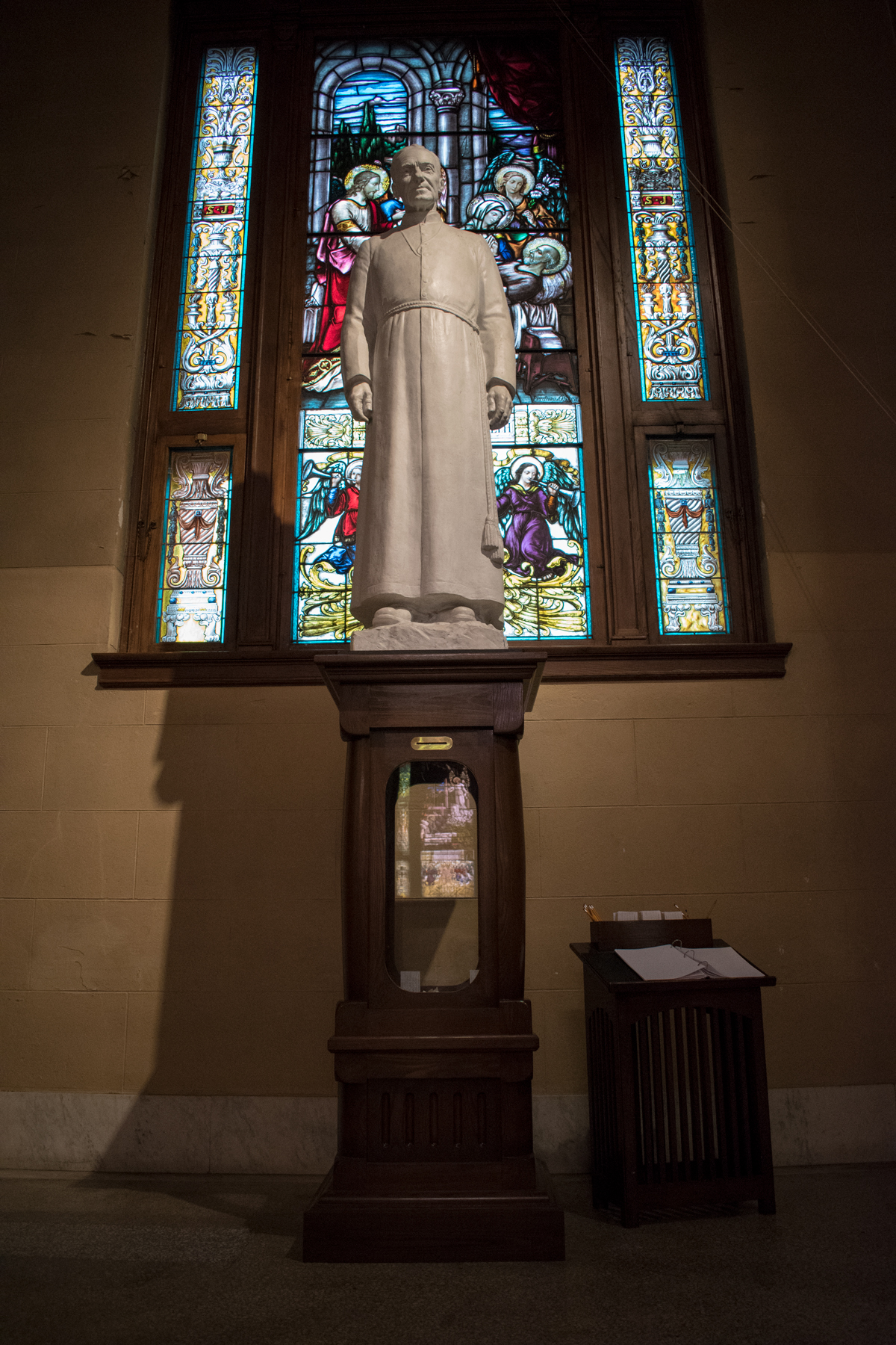 Statue of Saint Brother André in the Crypt Church at Saint Joseph's Oratory, November 2017
