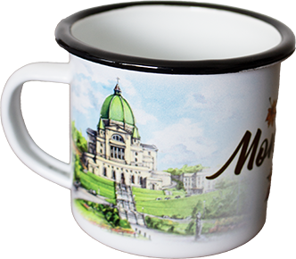 Saint Joseph's Oratory and Alfred Laliberté monument illustrated metal mug
