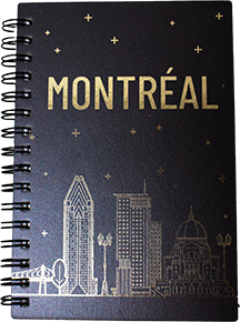Bloc-notes Montréal noir et or Bloc-notes Montréal noir et or